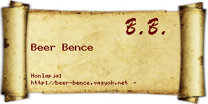 Beer Bence névjegykártya